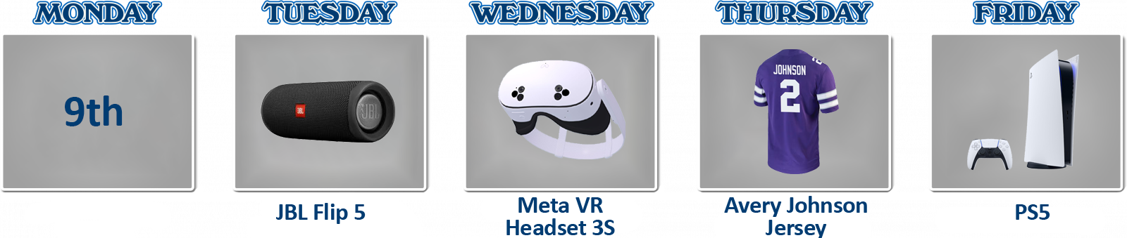 Week of Giving Schedule