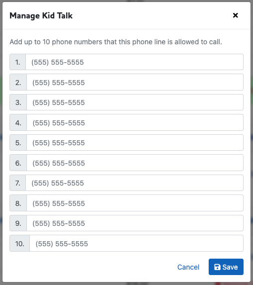 Configure Numbers